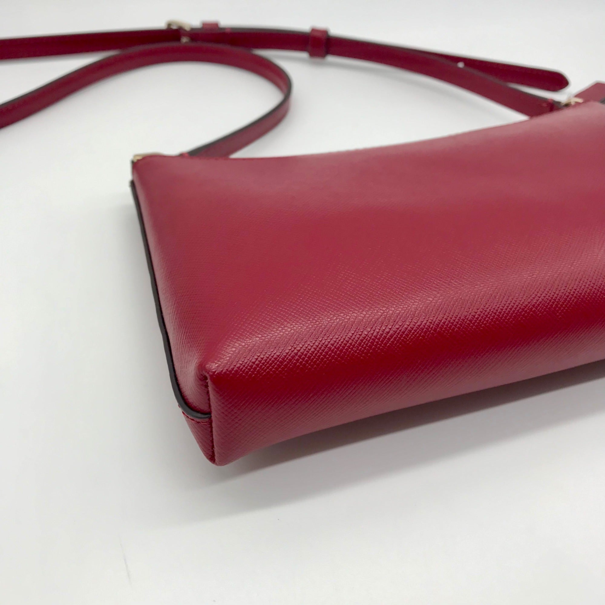 Kate Spade Red Saffiano Leather Sadie Crossbody Bag