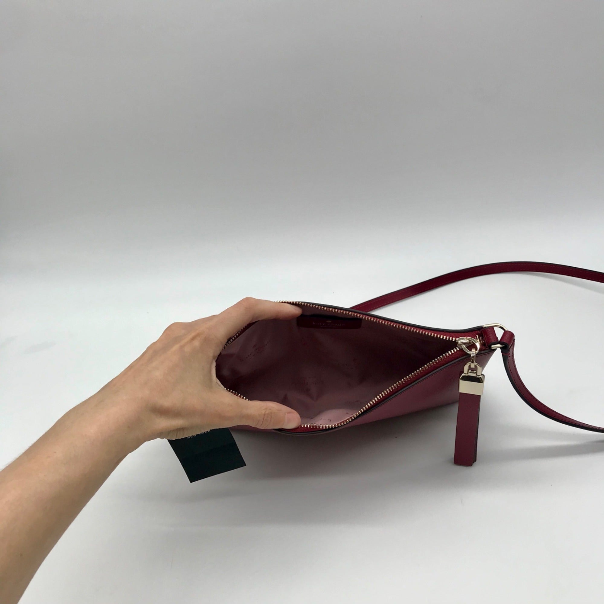 Kate Spade Red Saffiano Leather Sadie Crossbody Bag