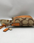 Coach Brown & Orange Canvas Swingpack Stripe Crossbody Bag