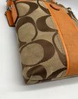 Coach Brown & Orange Canvas Swingpack Stripe Crossbody Bag