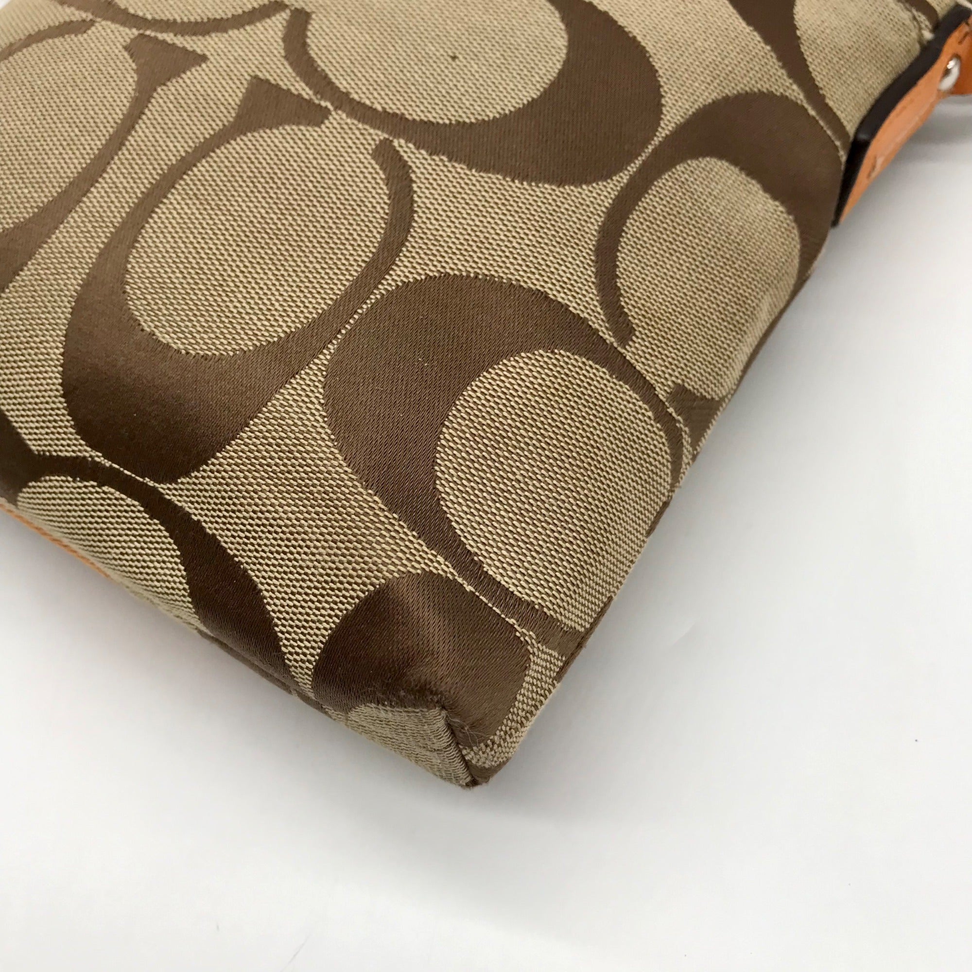 Coach Brown &amp; Orange Canvas Swingpack Stripe Crossbody Bag