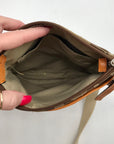 Coach Brown & Orange Canvas Swingpack Stripe Crossbody Bag