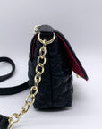Betsey Johnson Black Quilted Hearts Design Shoulder Bag