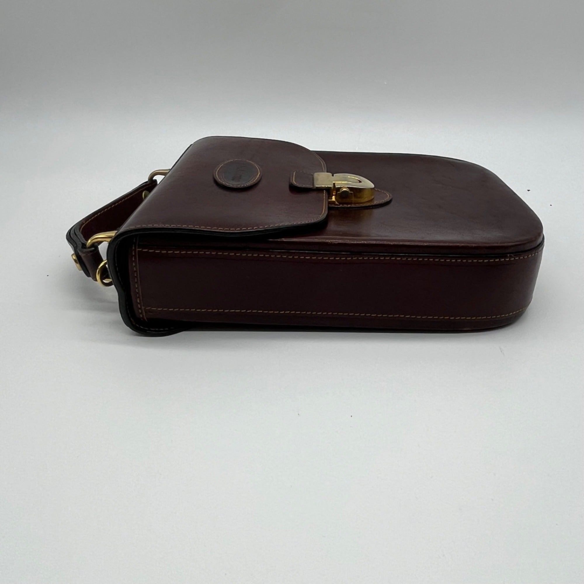 Oroton Chestnut Brown Vintage Leather Crossbody Bag