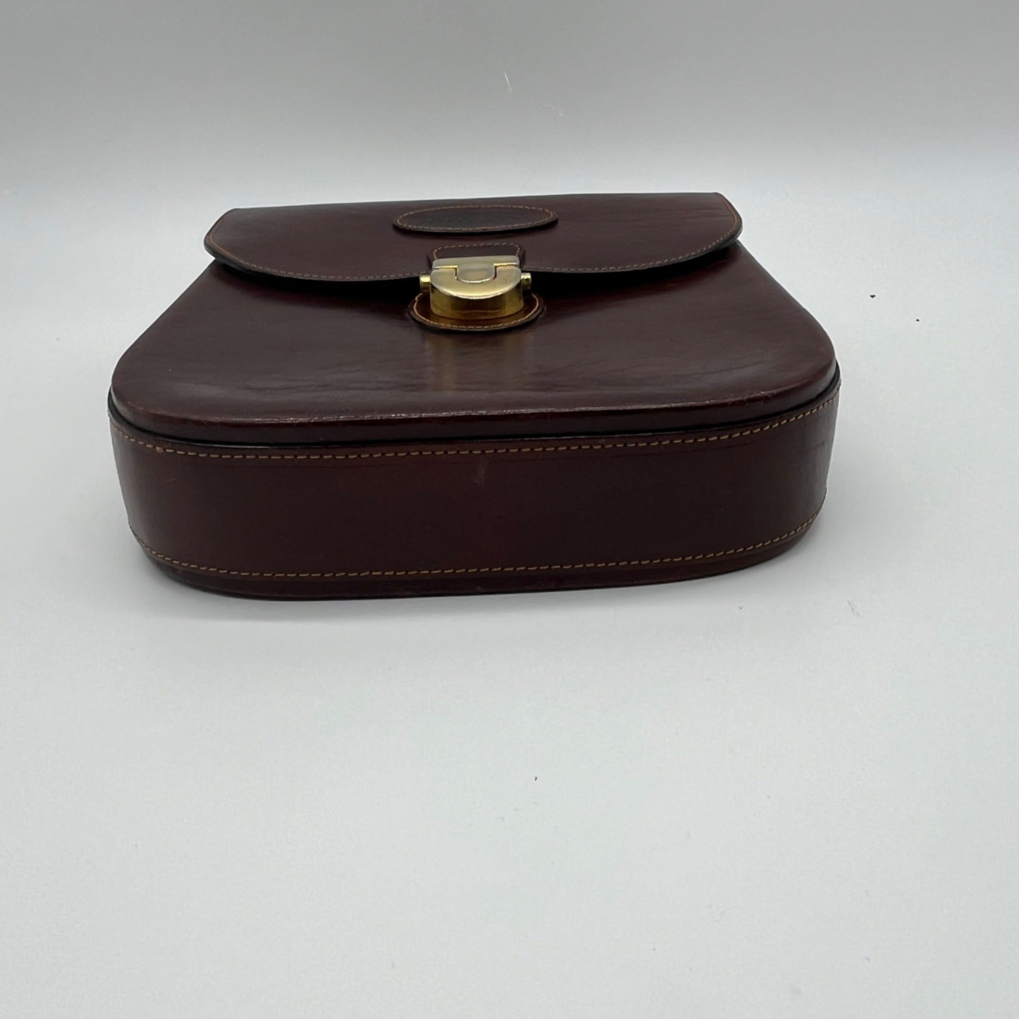 Oroton Chestnut Brown Vintage Leather Crossbody Bag