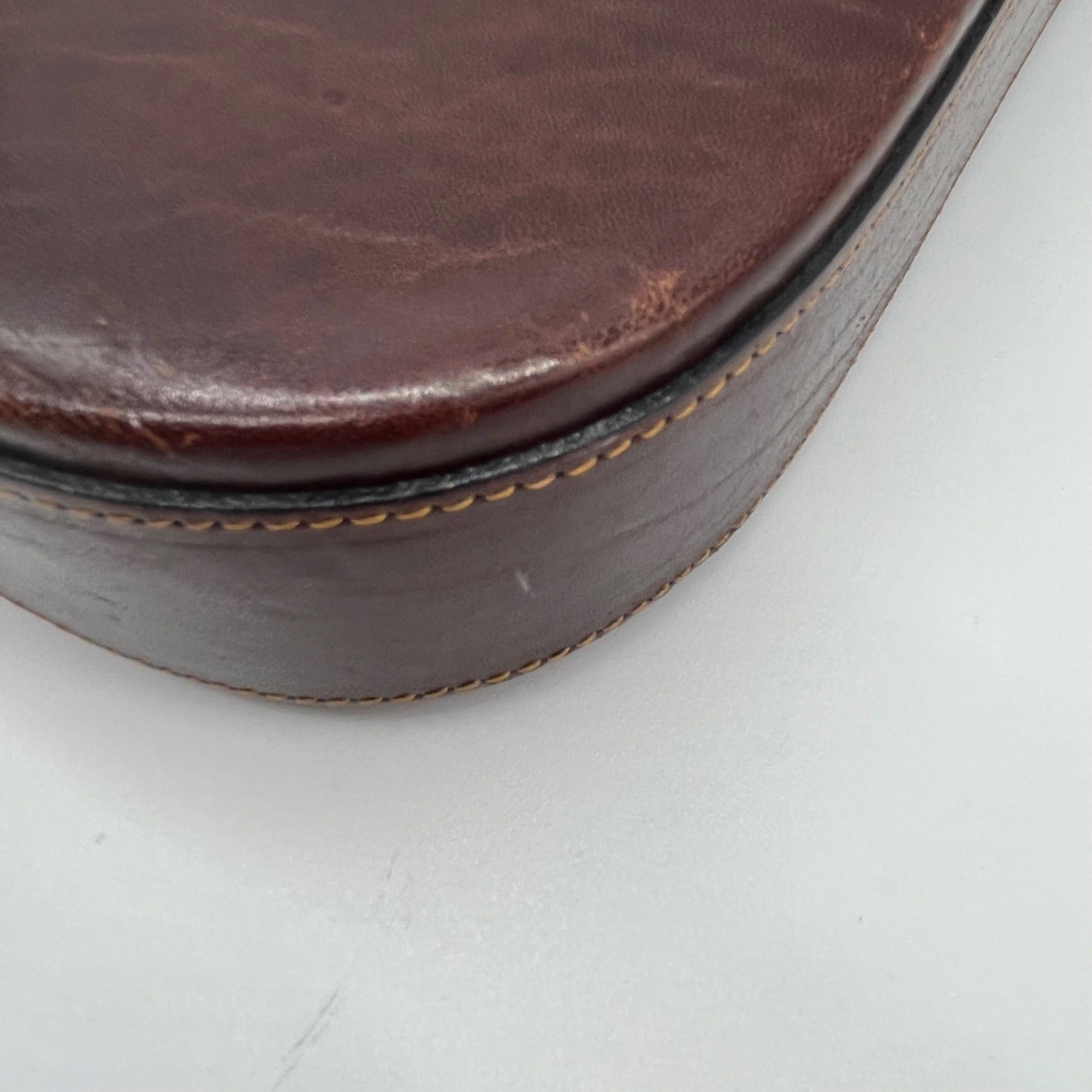 Oroton Chestnut Brown Vintage Leather Crossbody Bag