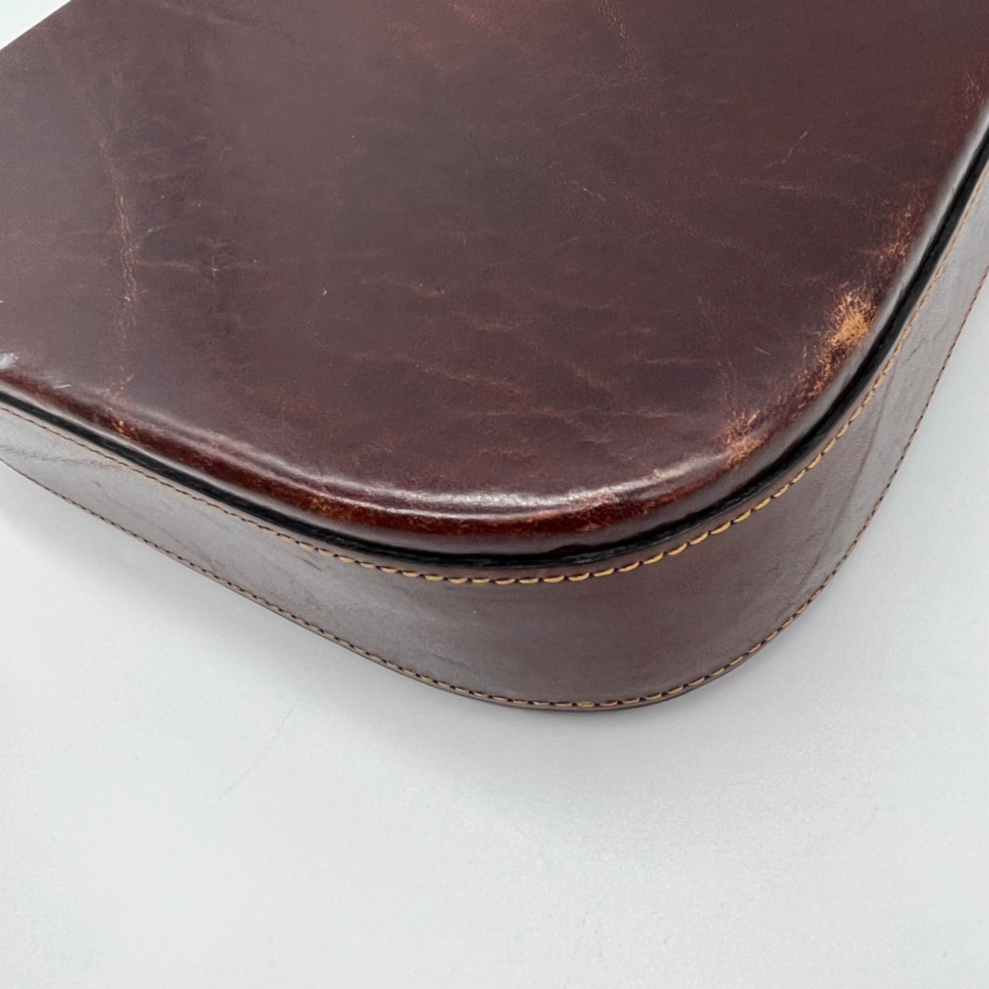 Oroton Chestnut Brown Vintage Leather Crossbody Bag