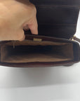 Oroton Chestnut Brown Vintage Leather Crossbody Bag