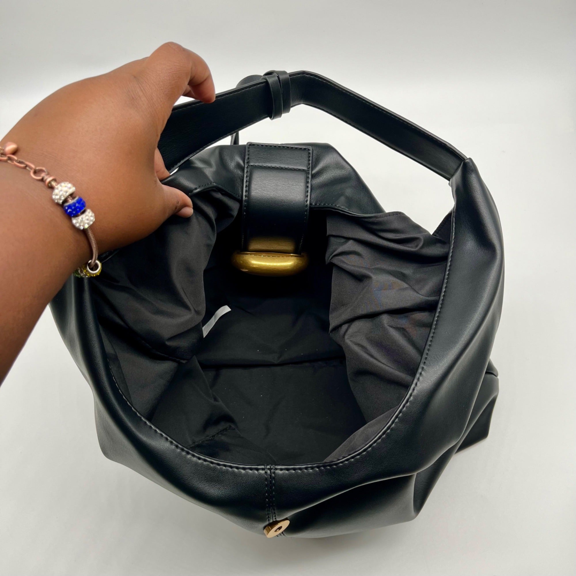Steve Madden Black Leather Shoulder Bag