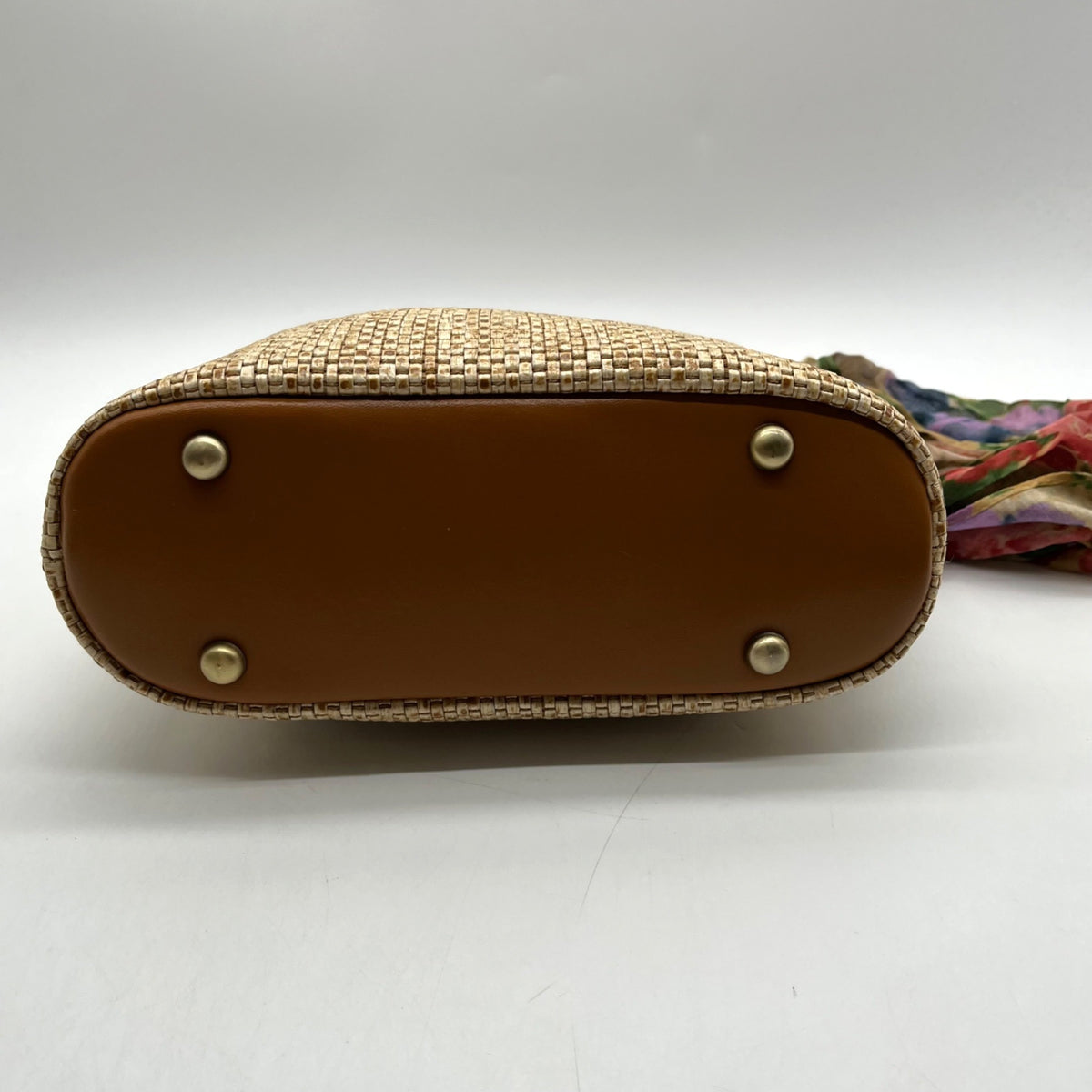 Patricia Nash Straw Tan Laureana Frame Satchel Bag