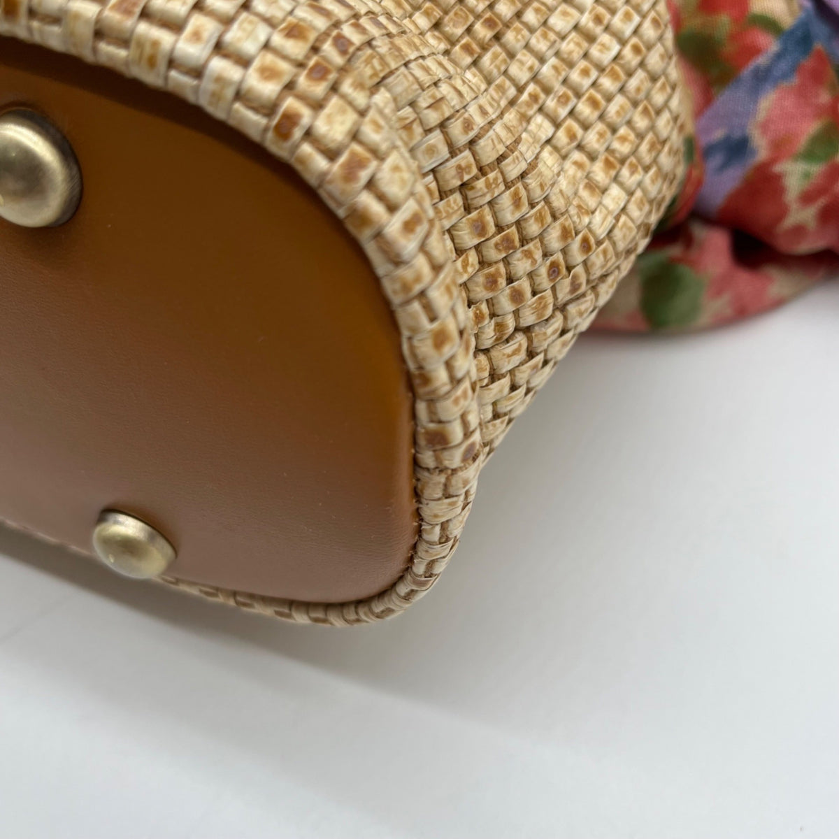 Patricia Nash Straw Tan Laureana Frame Satchel Bag