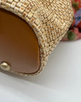 Patricia Nash Straw Tan Laureana Frame Satchel Bag