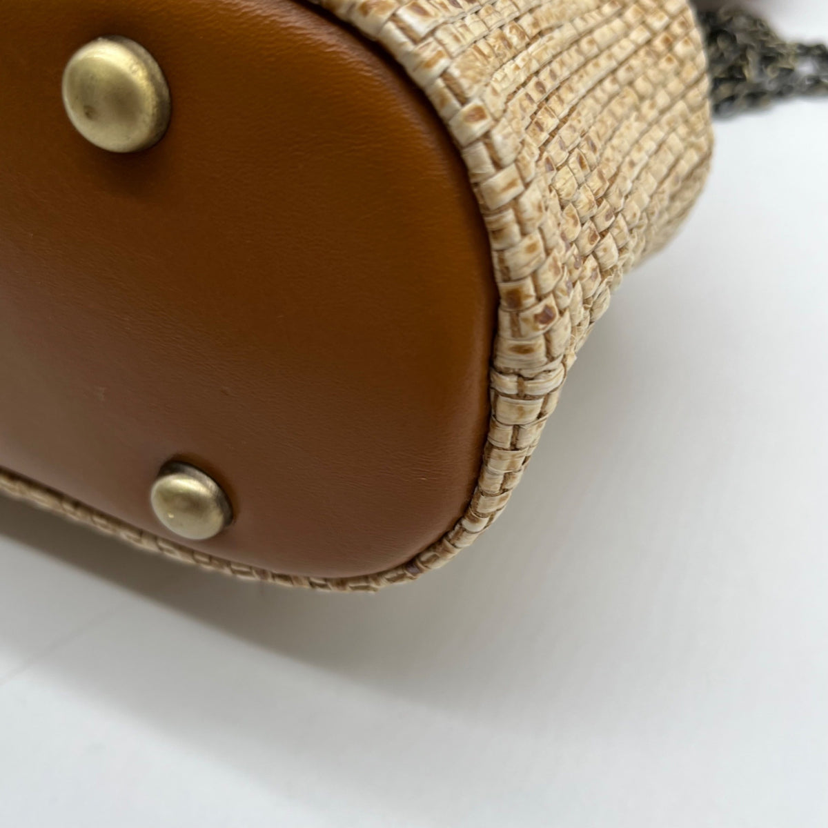 Patricia Nash Straw Tan Laureana Frame Satchel Bag