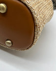 Patricia Nash Straw Tan Laureana Frame Satchel Bag