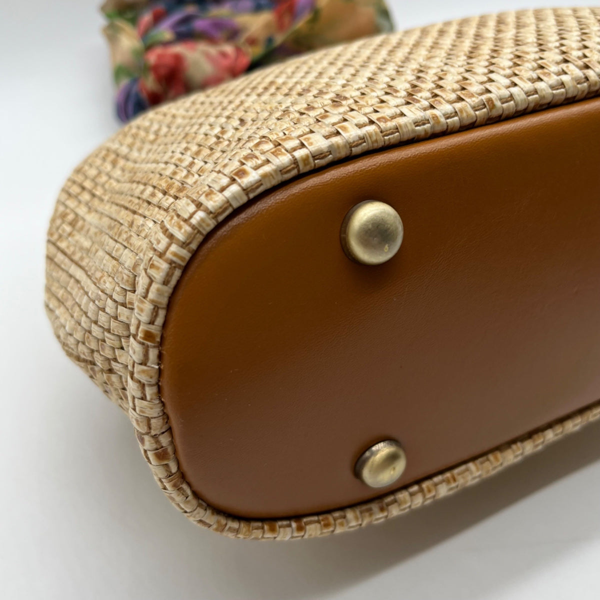 Patricia Nash Straw Tan Laureana Frame Satchel Bag