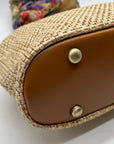 Patricia Nash Straw Tan Laureana Frame Satchel Bag