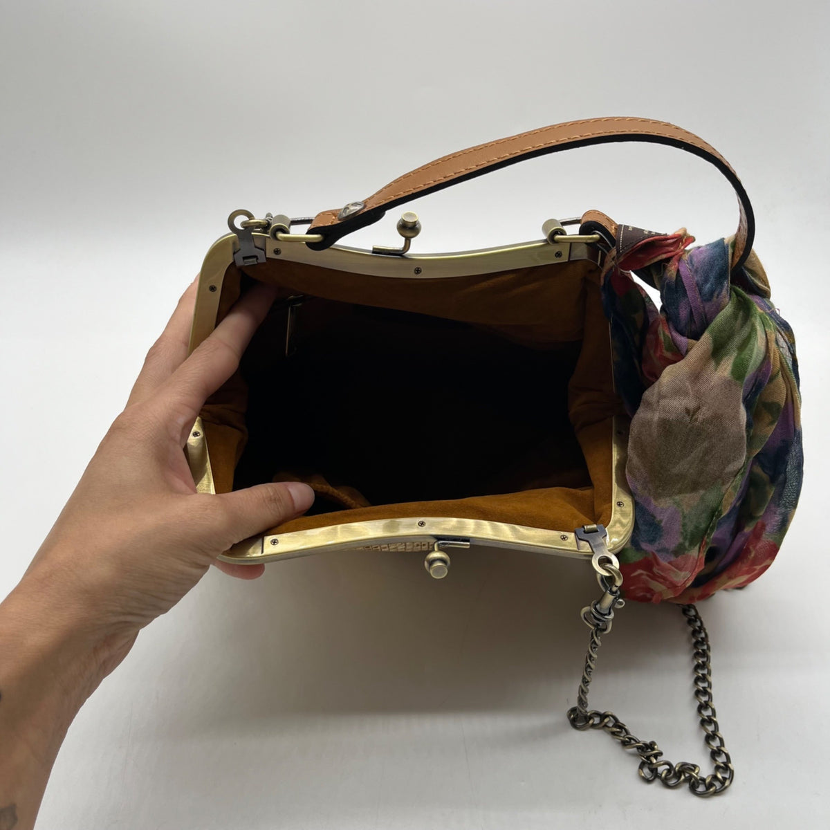 Patricia Nash Straw Tan Laureana Frame Satchel Bag