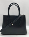 Kate Spade Black Pebbled Leather Small Eva Top Zip Satchel Bag