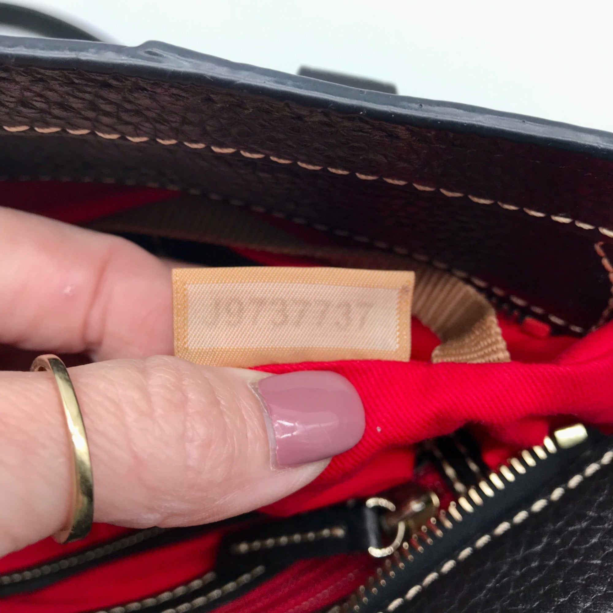 Dooney &amp; Bourke Black Pebbled Grain Leather Lexington Tote Bag