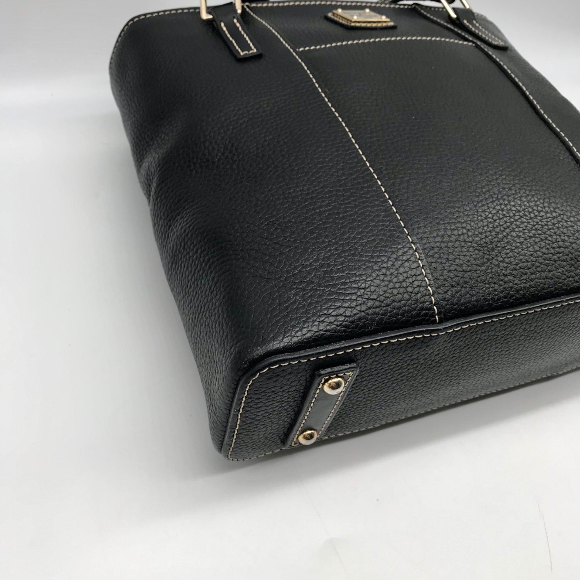 Dooney &amp; Bourke Black Pebbled Grain Leather Lexington Tote Bag