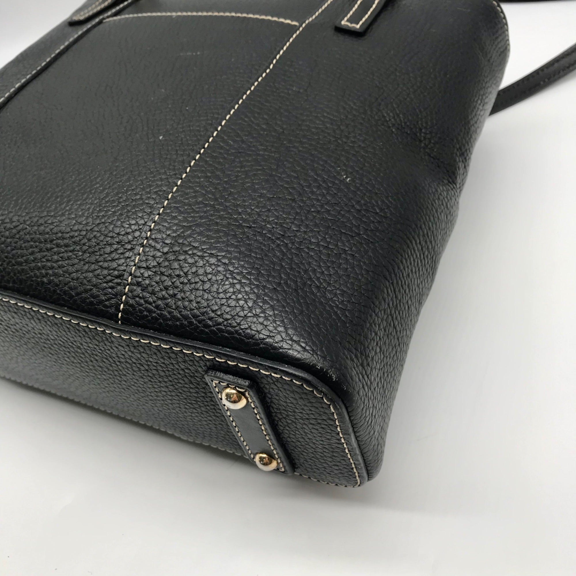 Dooney &amp; Bourke Black Pebbled Grain Leather Lexington Tote Bag