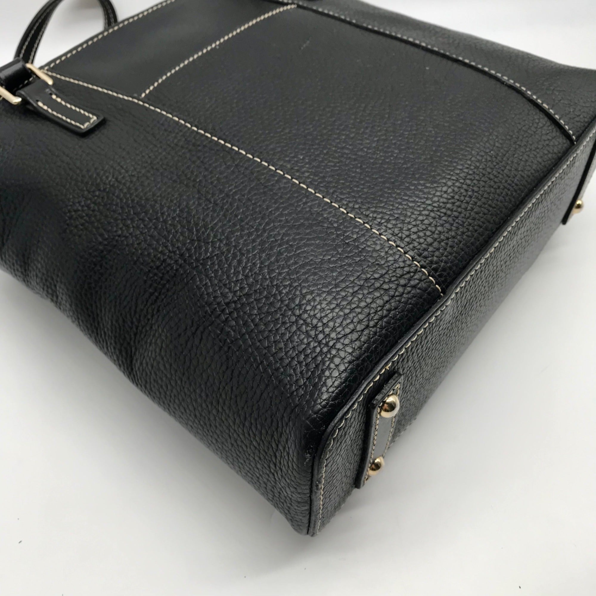 Dooney &amp; Bourke Black Pebbled Grain Leather Lexington Tote Bag