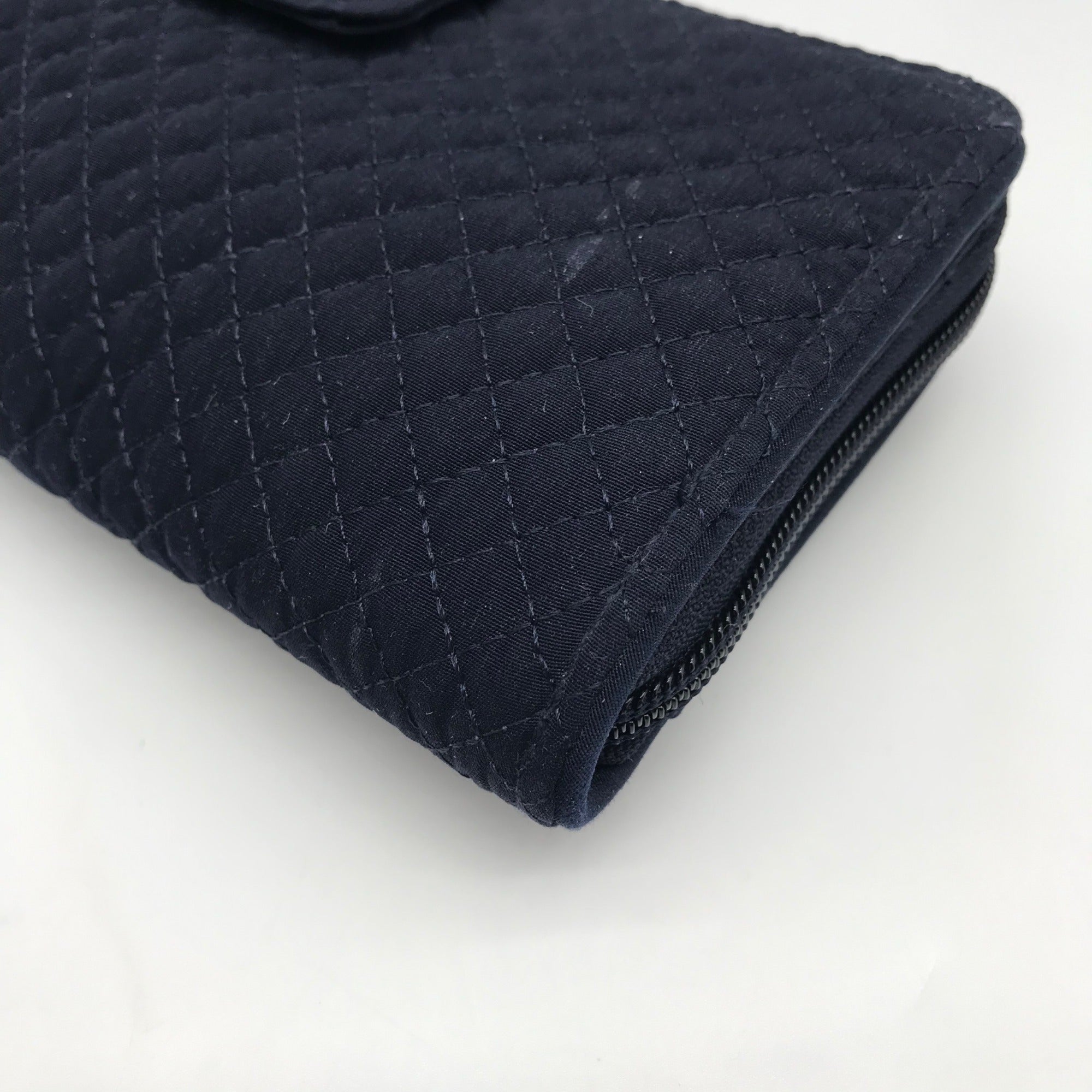 Vera Bradley Classic Navy Microfiber RFID Turnlock Wallet