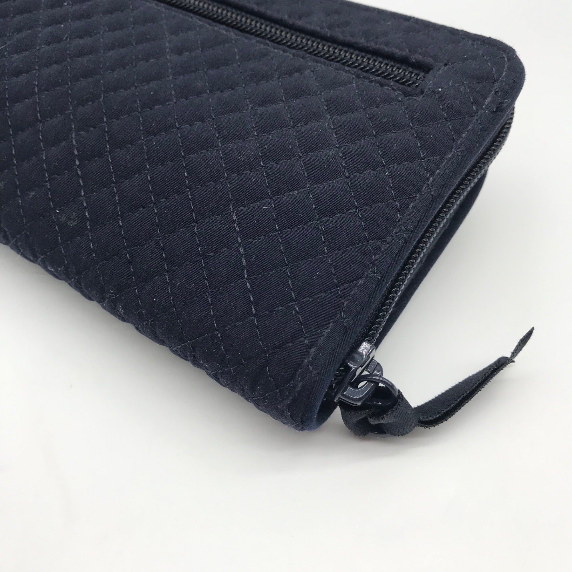 Vera Bradley Classic Navy Microfiber RFID Turnlock Wallet