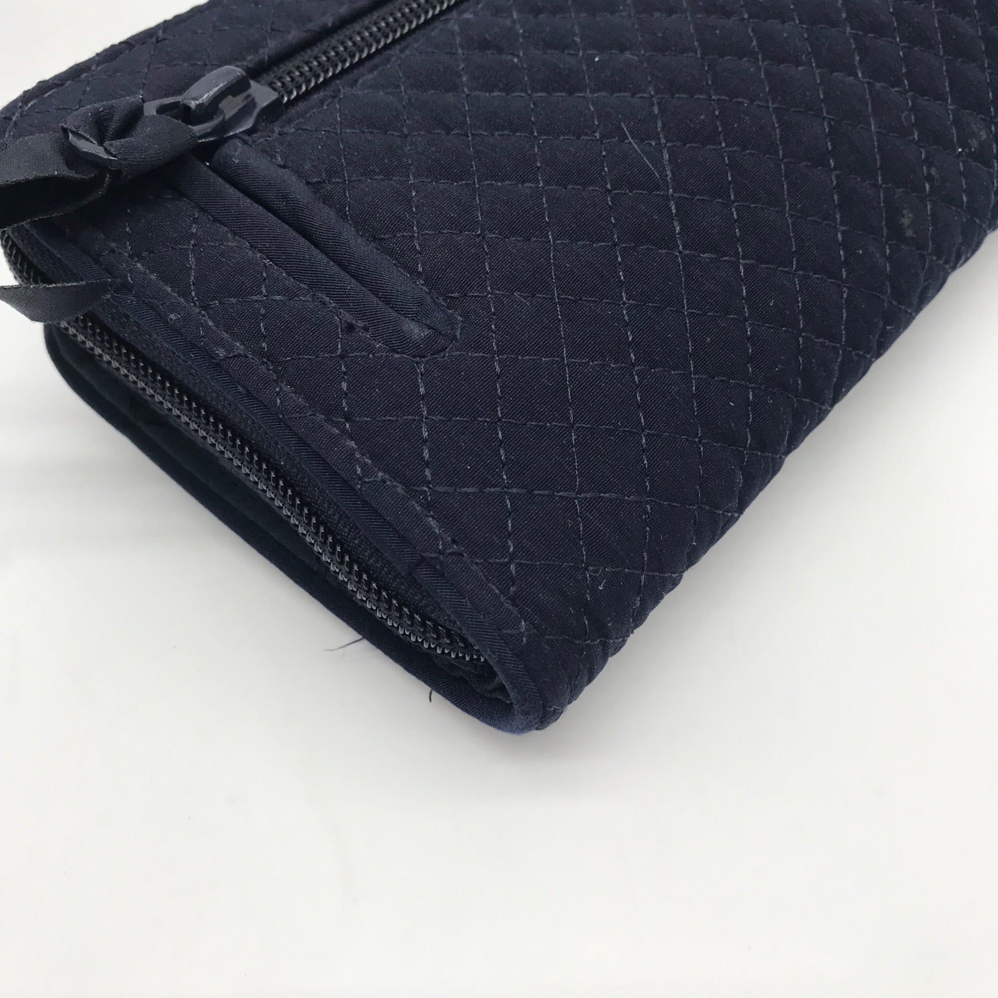 Vera Bradley Classic Navy Microfiber RFID Turnlock Wallet