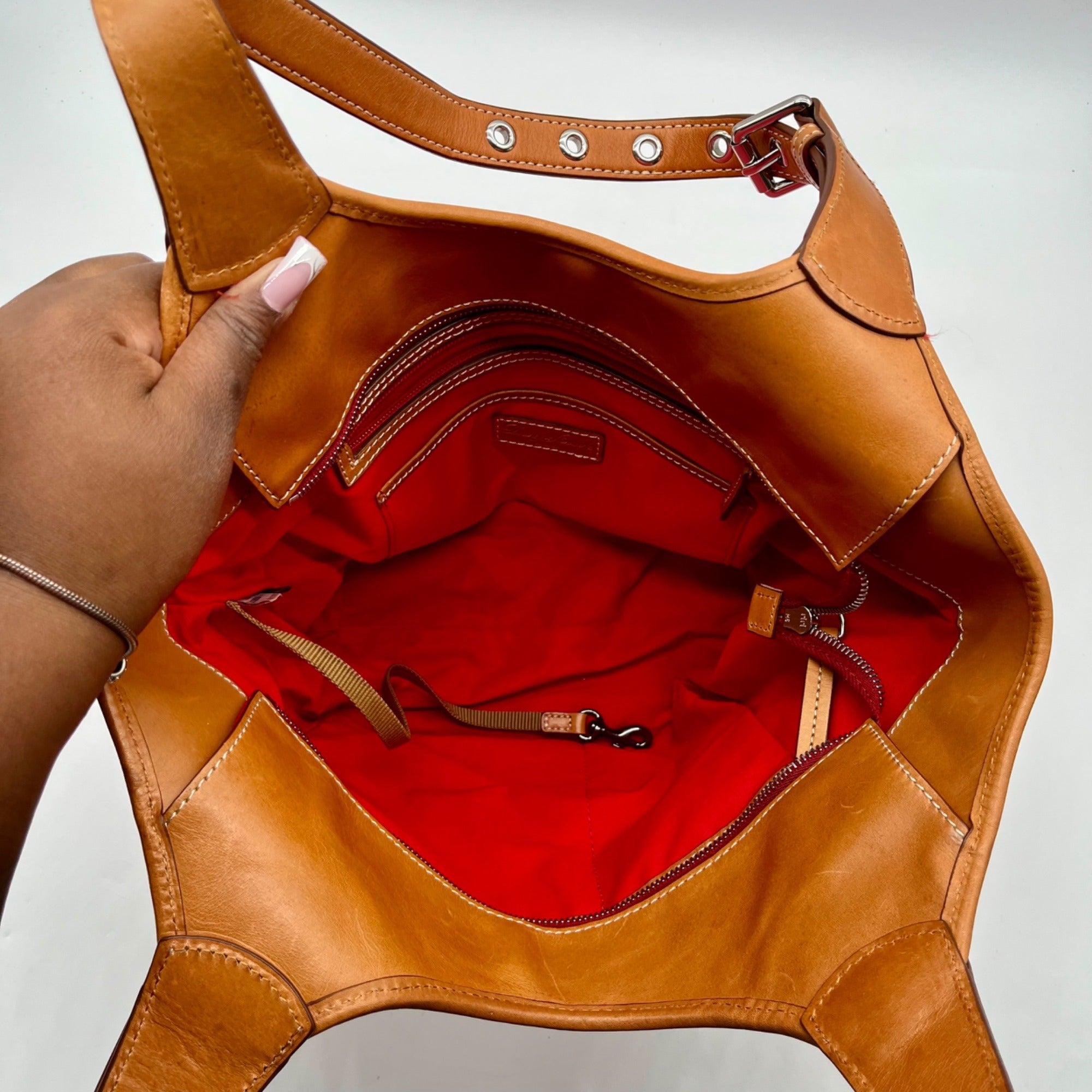 Dooney &amp; Bourke Pink Pebbled Grain Leather Patterson Penelope Shoulder Bag