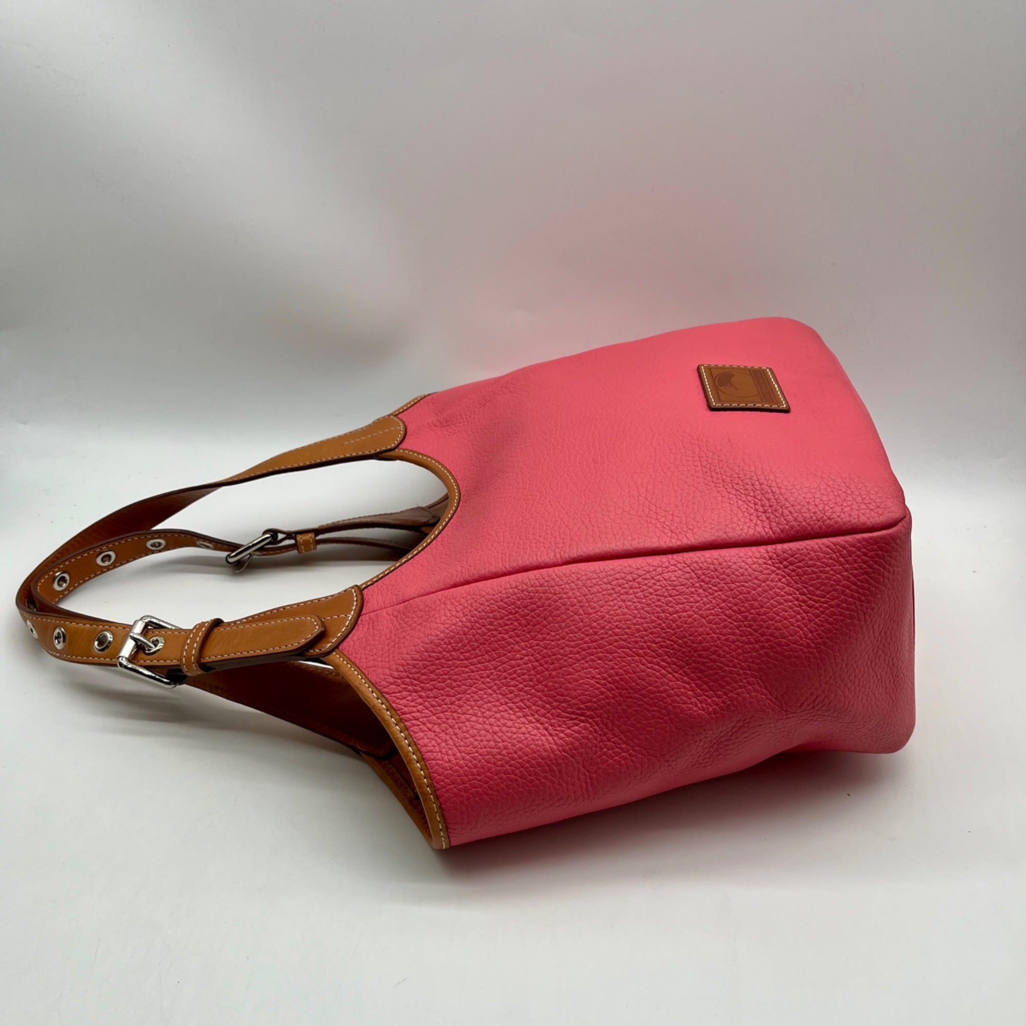 Dooney &amp; Bourke Pink Pebbled Grain Leather Patterson Penelope Shoulder Bag