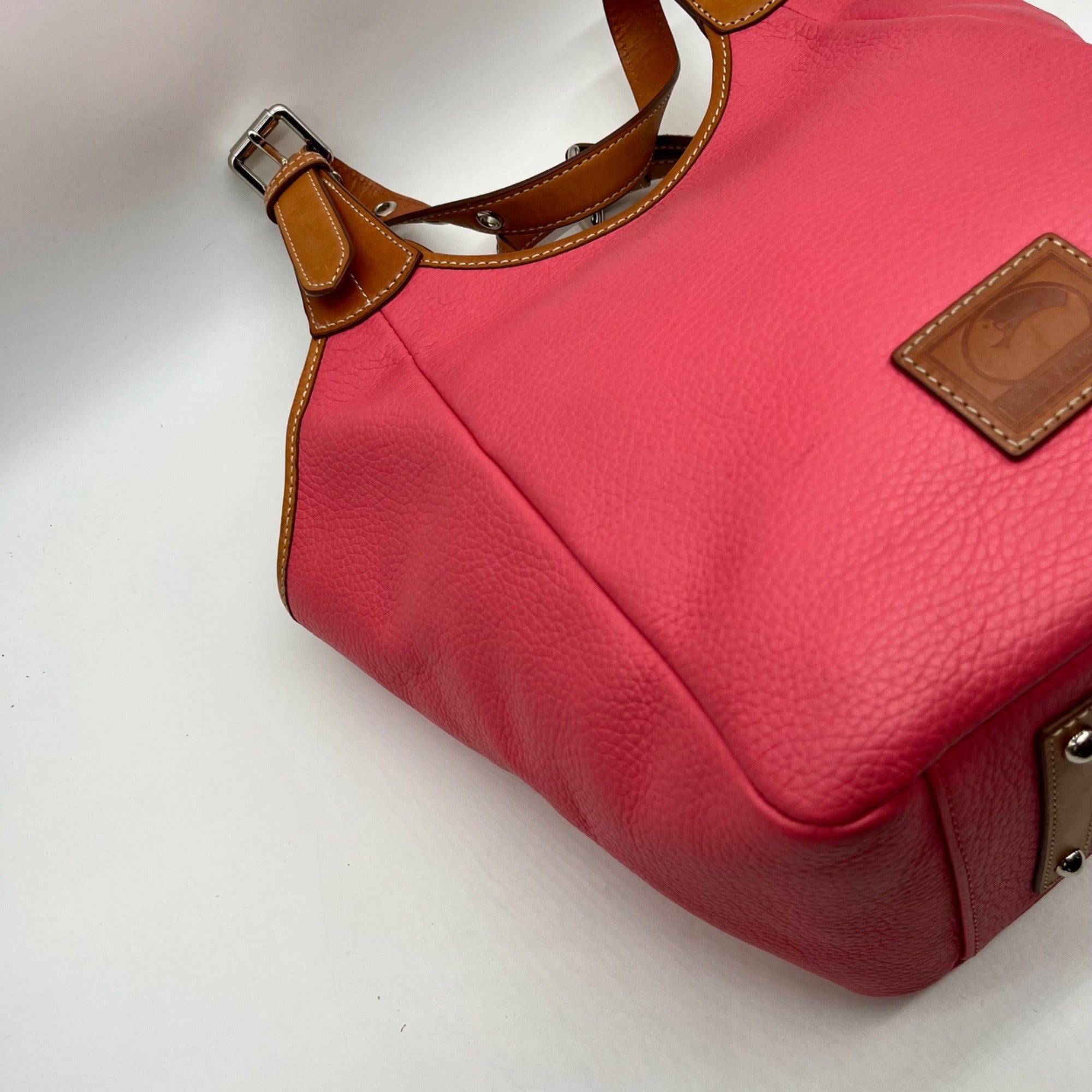 Dooney &amp; Bourke Pink Pebbled Grain Leather Patterson Penelope Shoulder Bag