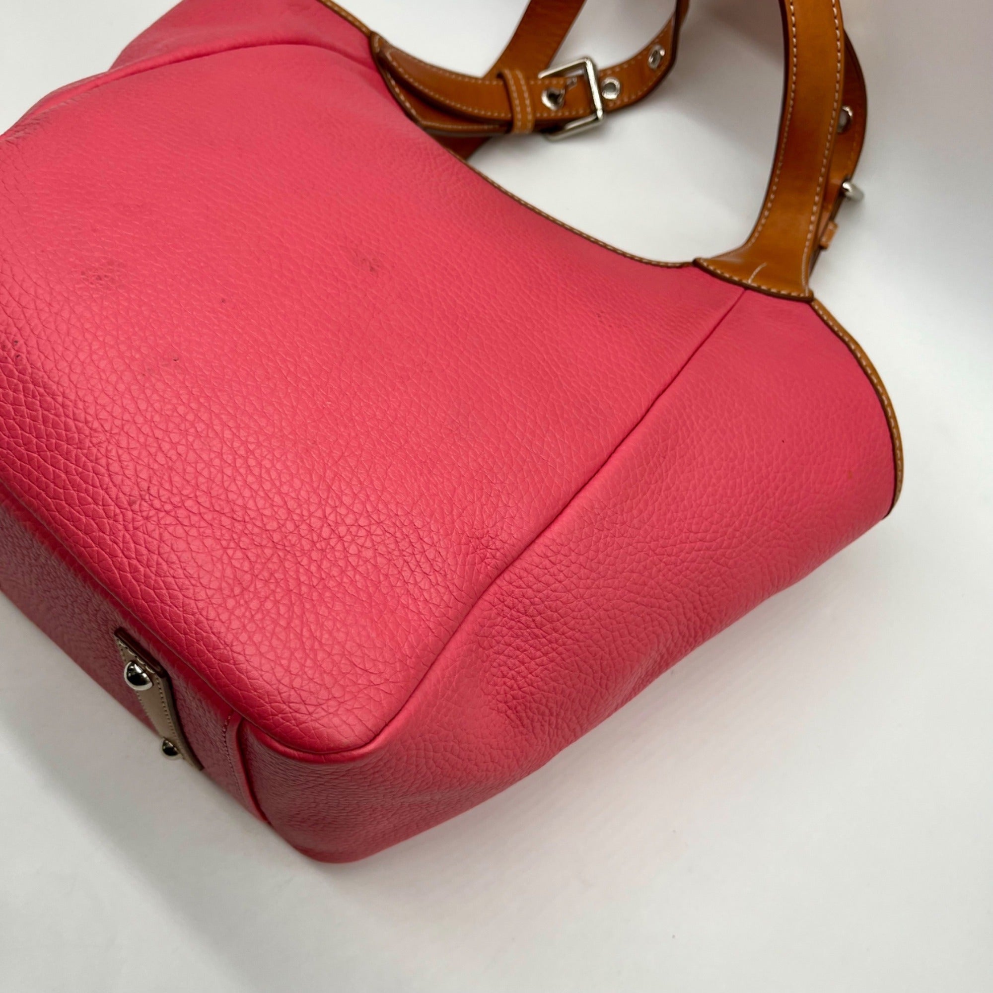 Dooney &amp; Bourke Pink Pebbled Grain Leather Patterson Penelope Shoulder Bag