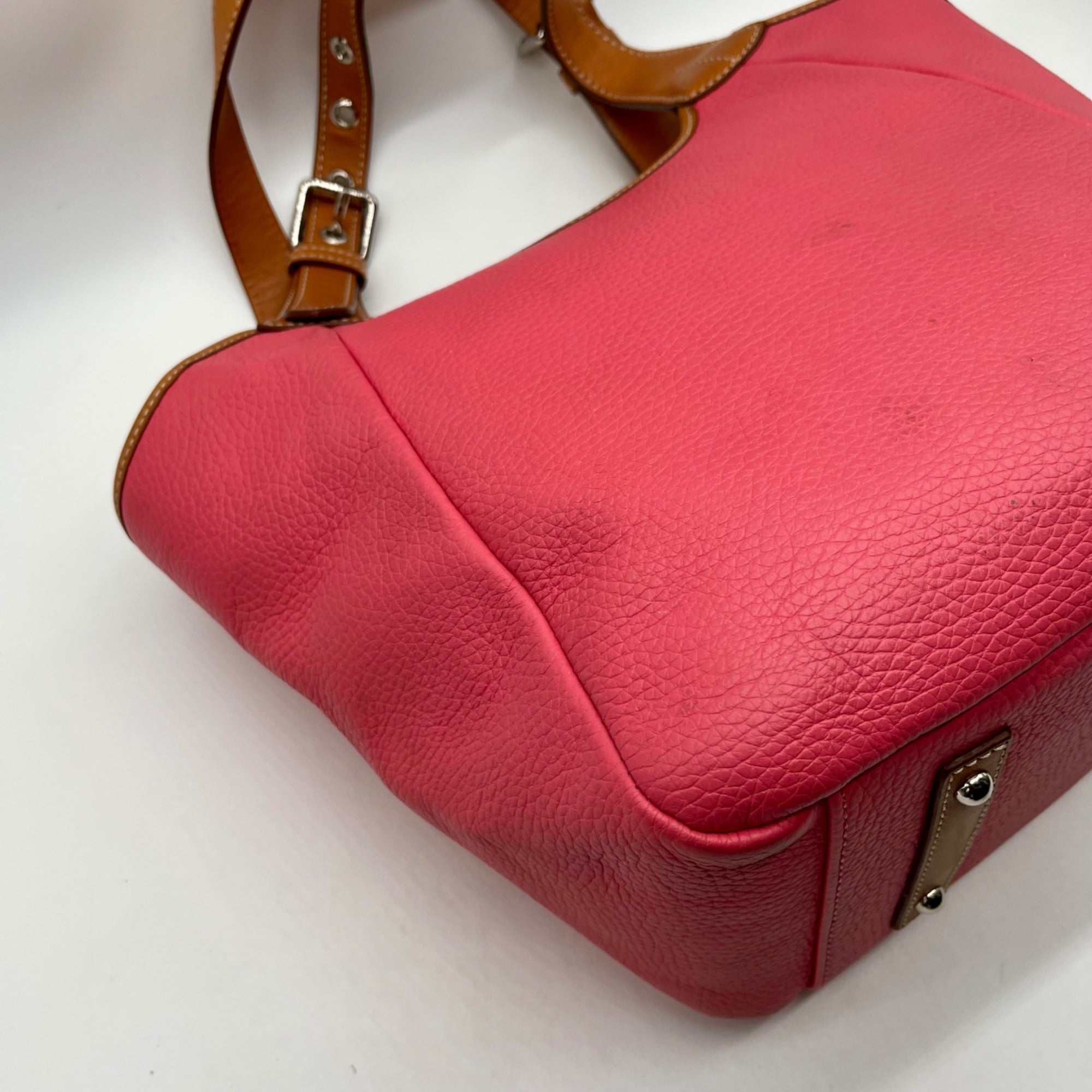 Dooney &amp; Bourke Pink Pebbled Grain Leather Patterson Penelope Shoulder Bag