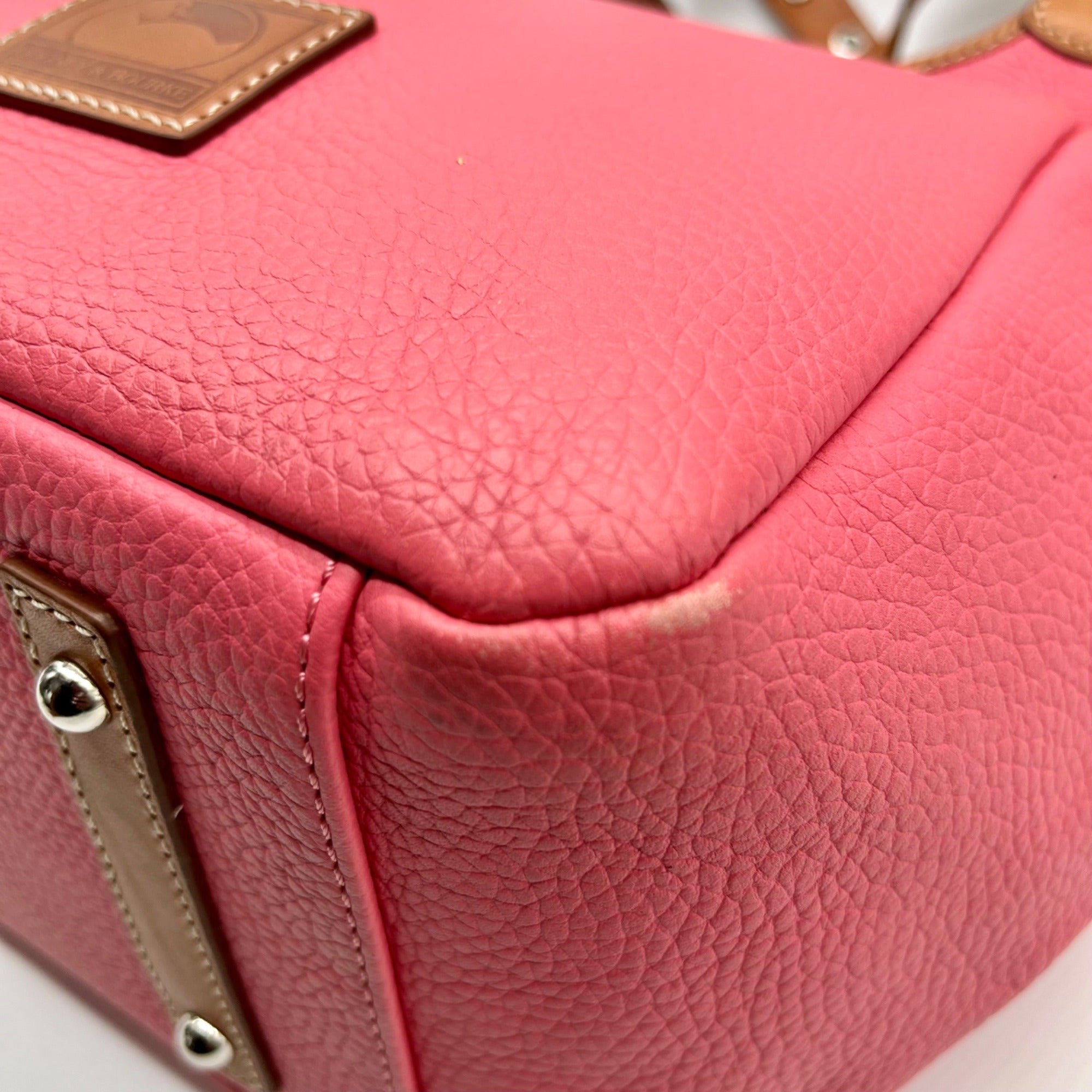 Dooney &amp; Bourke Pink Pebbled Grain Leather Patterson Penelope Shoulder Bag