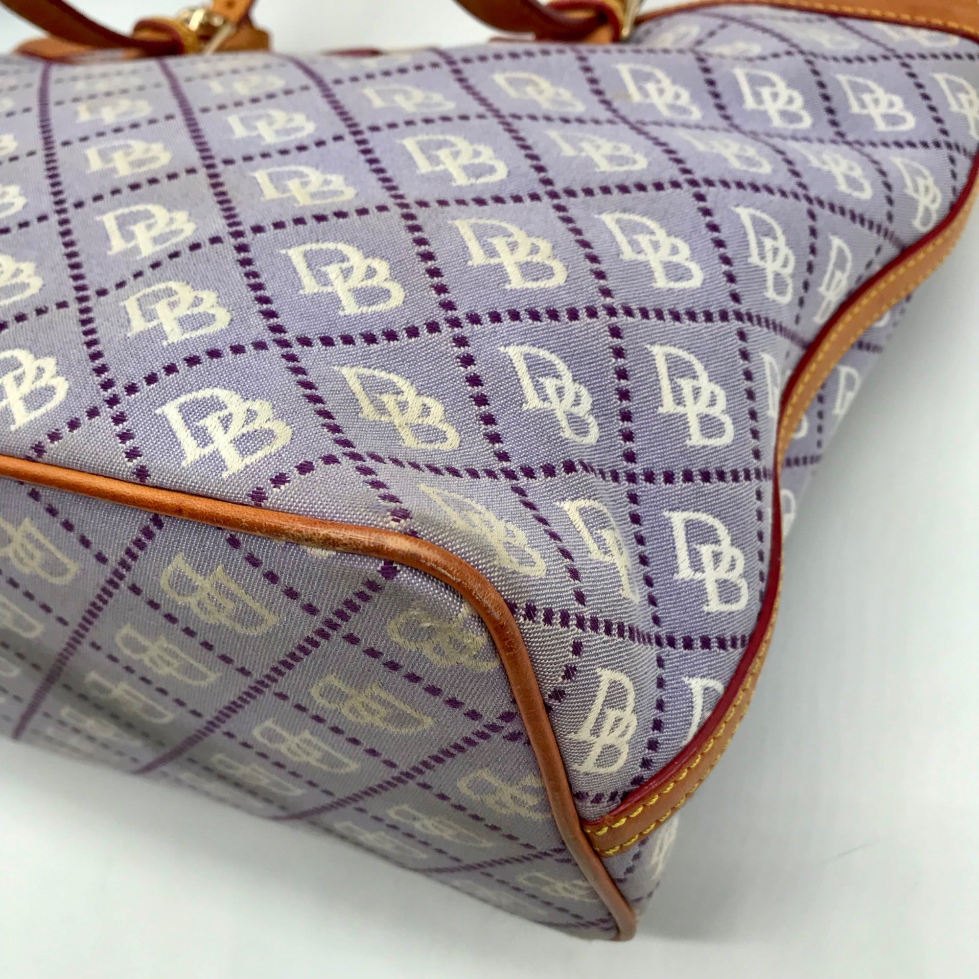 Dooney &amp; Bourke Lavendar Monogram Canvas Tote Bag