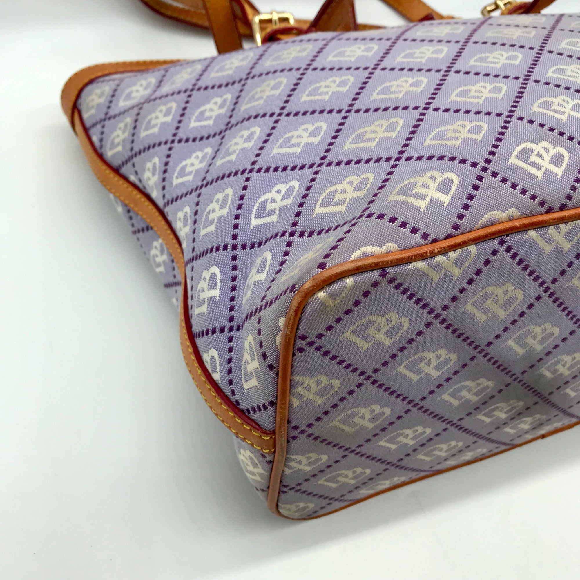 Dooney &amp; Bourke Lavendar Monogram Canvas Tote Bag