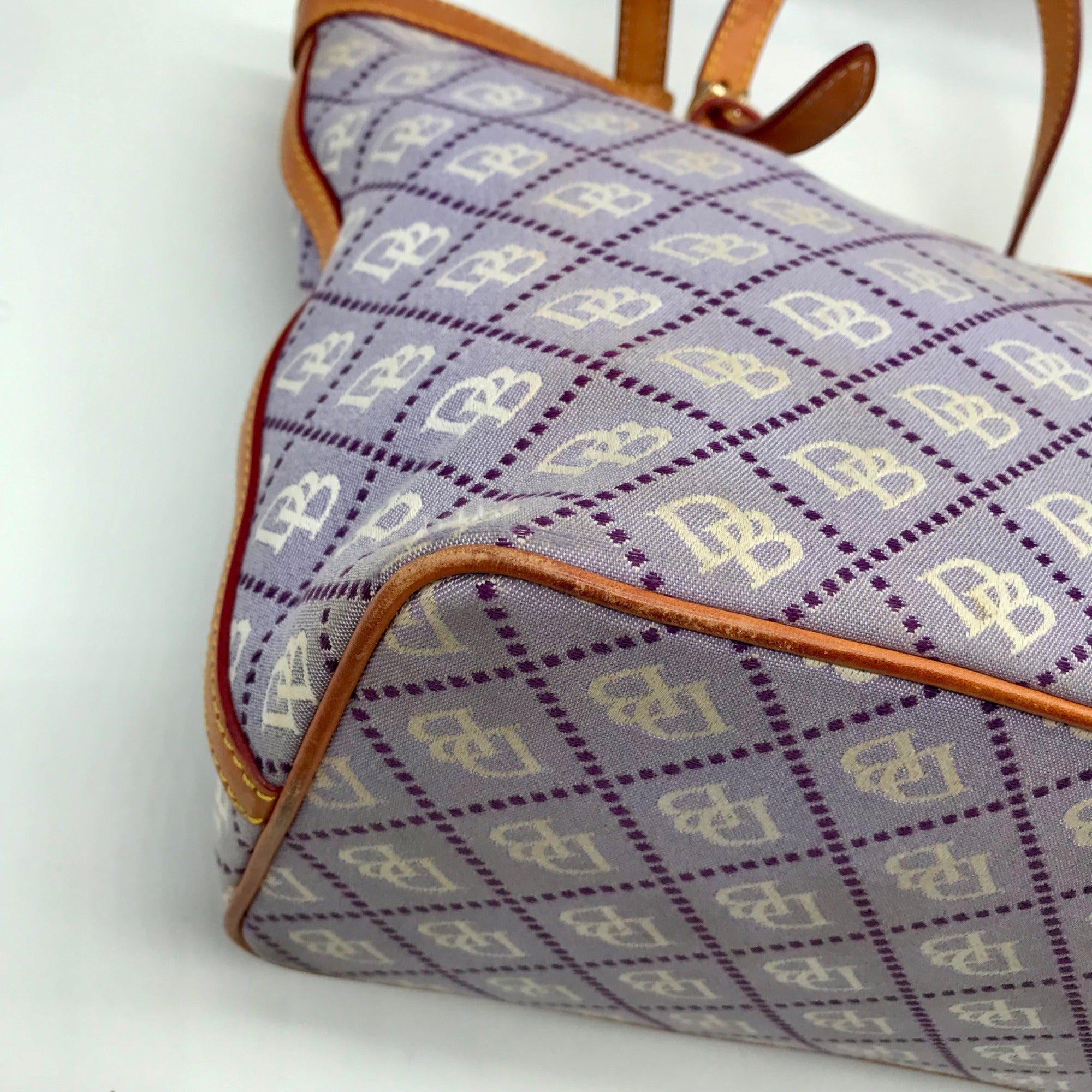 Dooney &amp; Bourke Lavendar Monogram Canvas Tote Bag