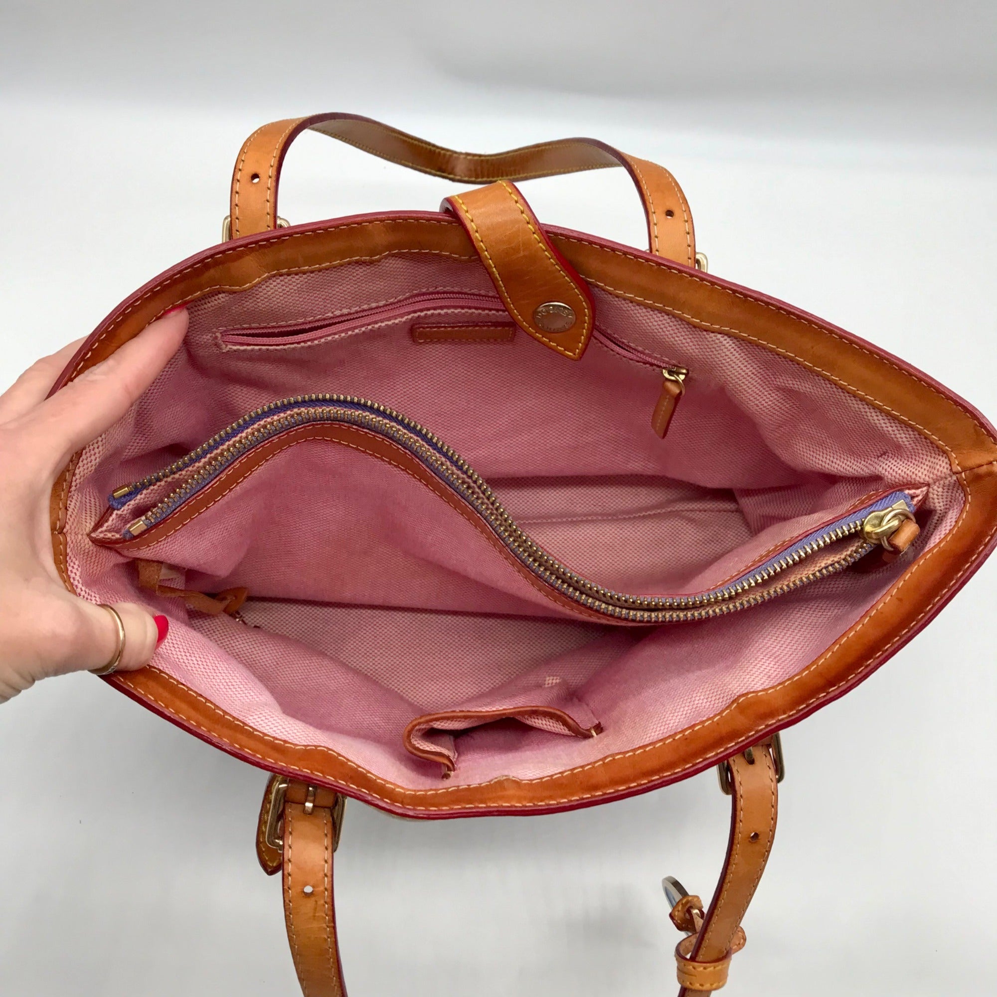 Dooney &amp; Bourke Lavendar Monogram Canvas Tote Bag