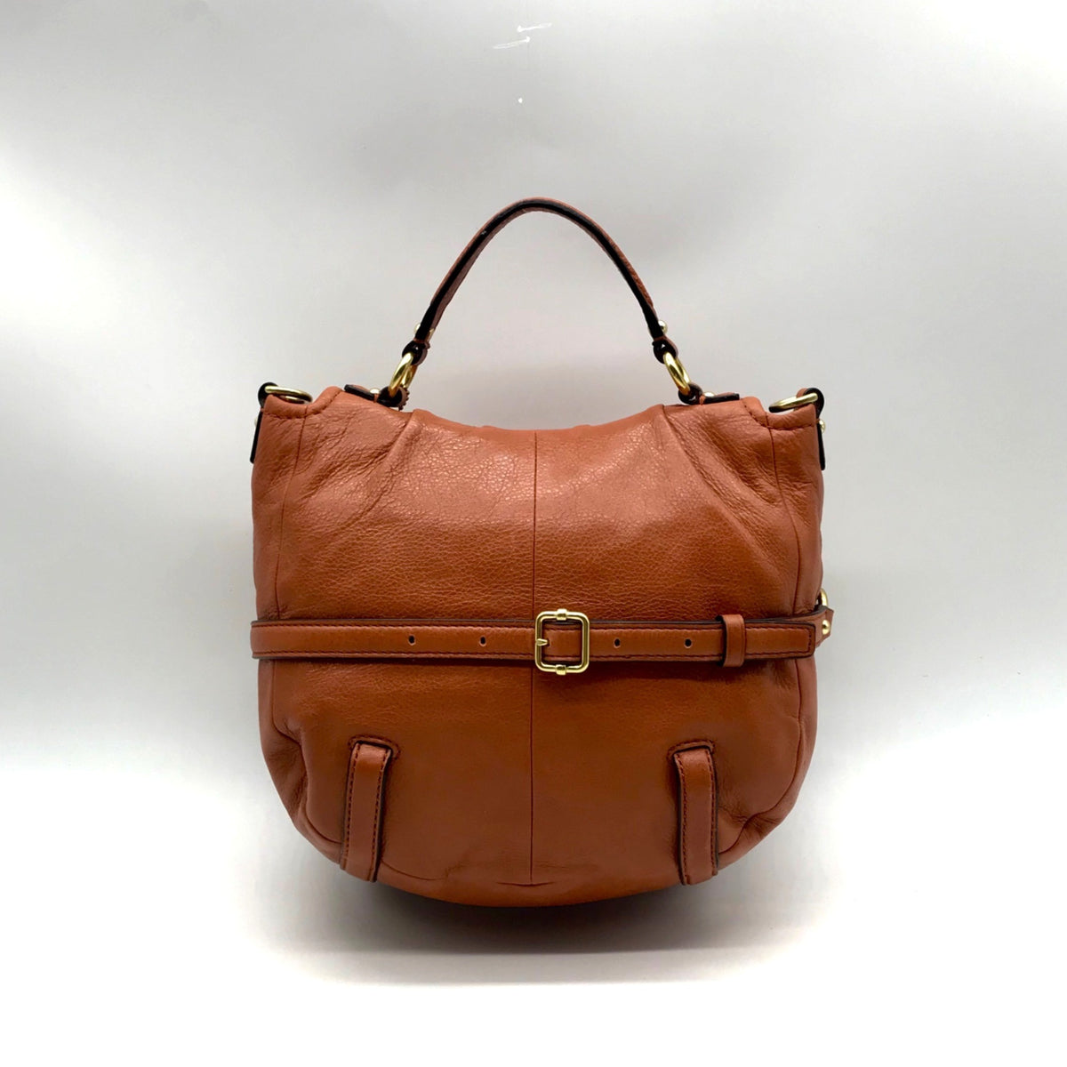 Coach Camel Brown Pebbled Leather Crossbody Bag