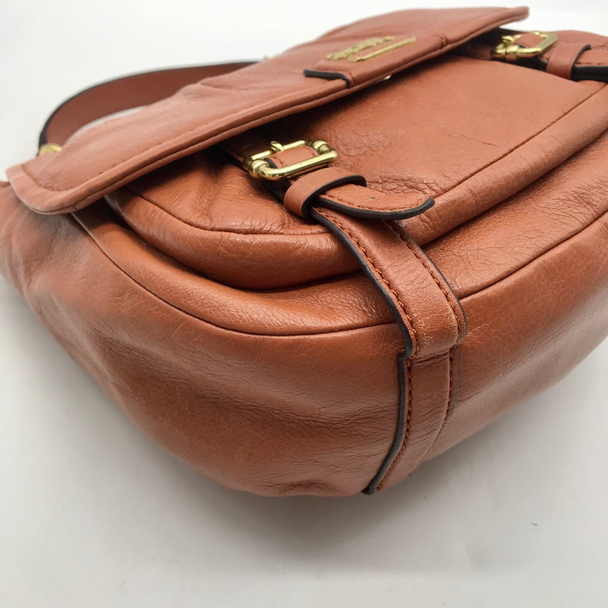 Coach Camel Brown Pebbled Leather Crossbody Bag