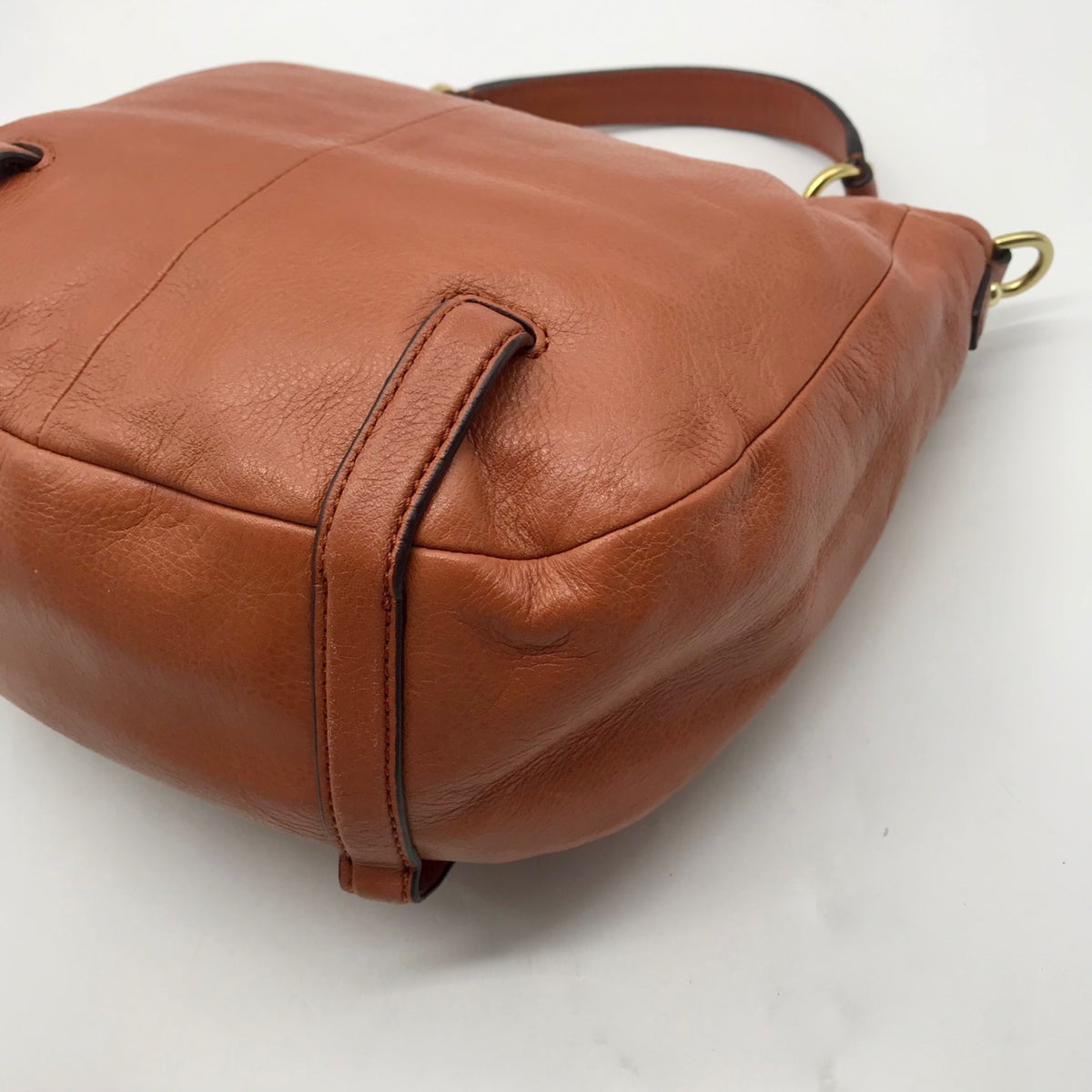 Coach Camel Brown Pebbled Leather Crossbody Bag