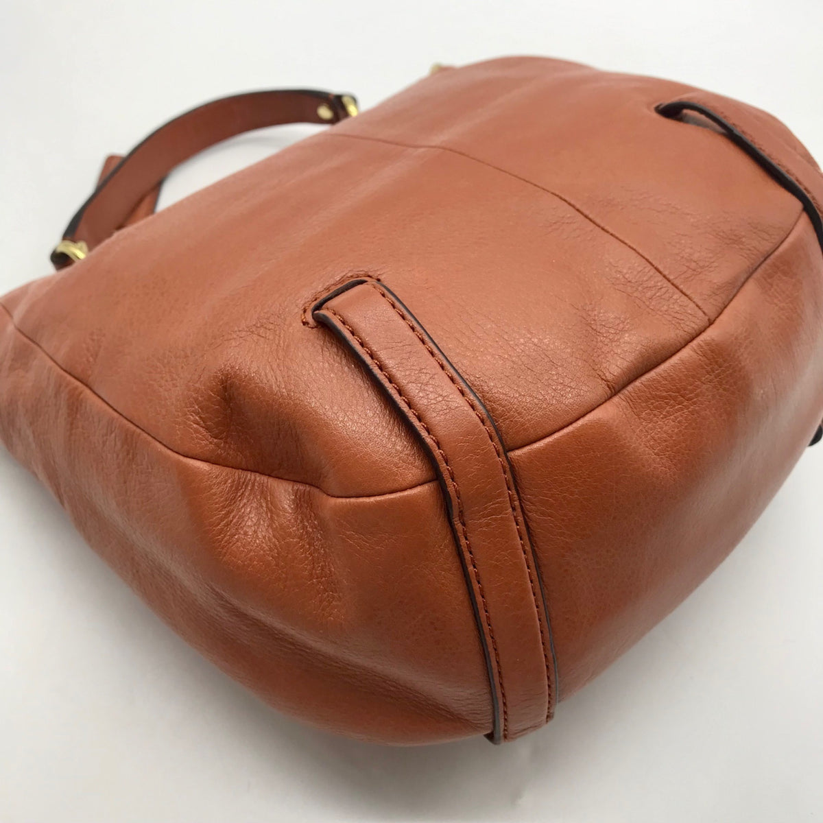 Coach Camel Brown Pebbled Leather Crossbody Bag