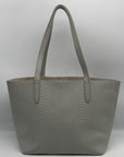 GiGi New York Grey Python Embossed Leather Teddie Tote Bag