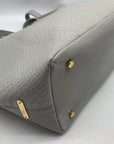 GiGi New York Grey Python Embossed Leather Teddie Tote Bag