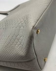 GiGi New York Grey Python Embossed Leather Teddie Tote Bag