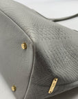 GiGi New York Grey Python Embossed Leather Teddie Tote Bag