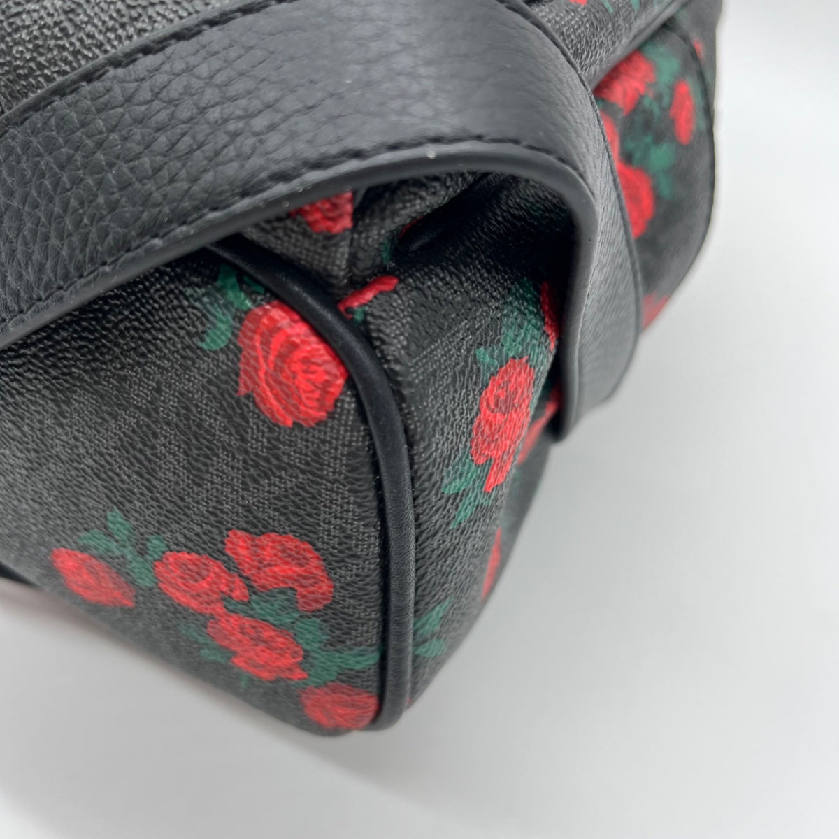 Michael Kors Black Abbey Rose Print Backpack