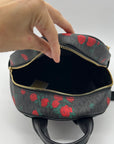 Michael Kors Black Abbey Rose Print Backpack