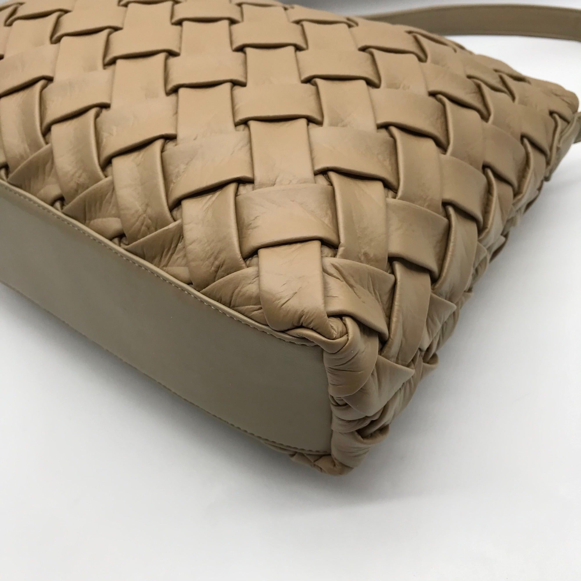 Like Dreams Beige Woven Faux Leather Hazel Tote Bag